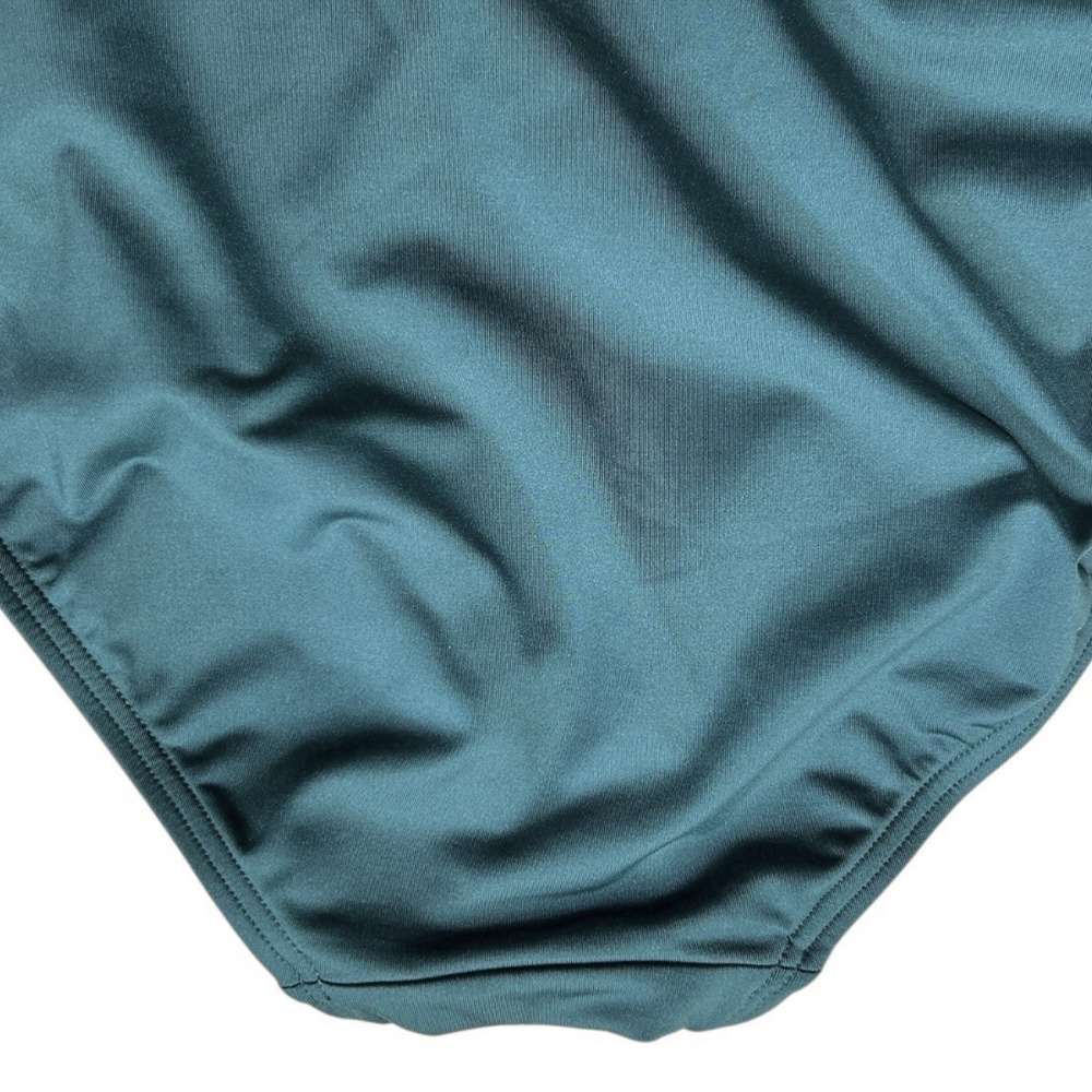 KATE SPADE Teal One Piece Swimsuit sz S Gold Bows Sporty Minimalist Beach Resort - Picture 9 of 13